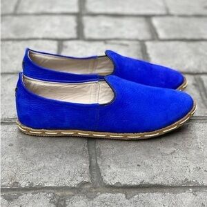 Turkish Modern Rafike Basin Street Blues Nubuck Slipper Loafer Shoes Size 40